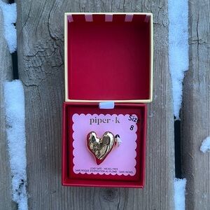 Brand New Gold Heart Ring by Piper-K Size 8
